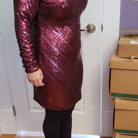 Sparkly Burgundy Christmas Dress - Picture 2 of 4